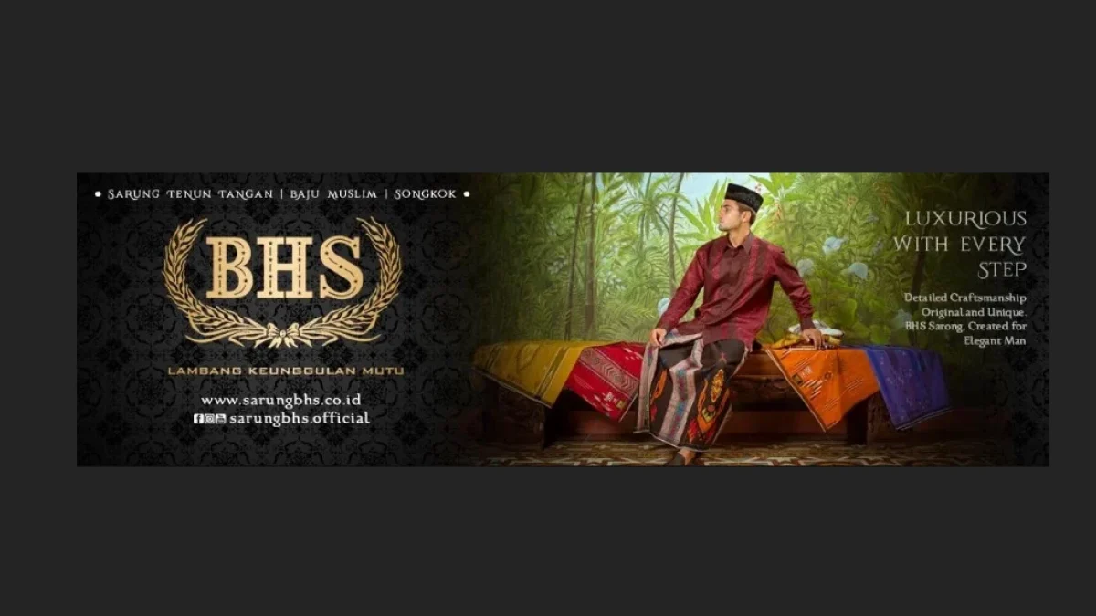 Sarung BHS Excellent Gold Motif Jacquard